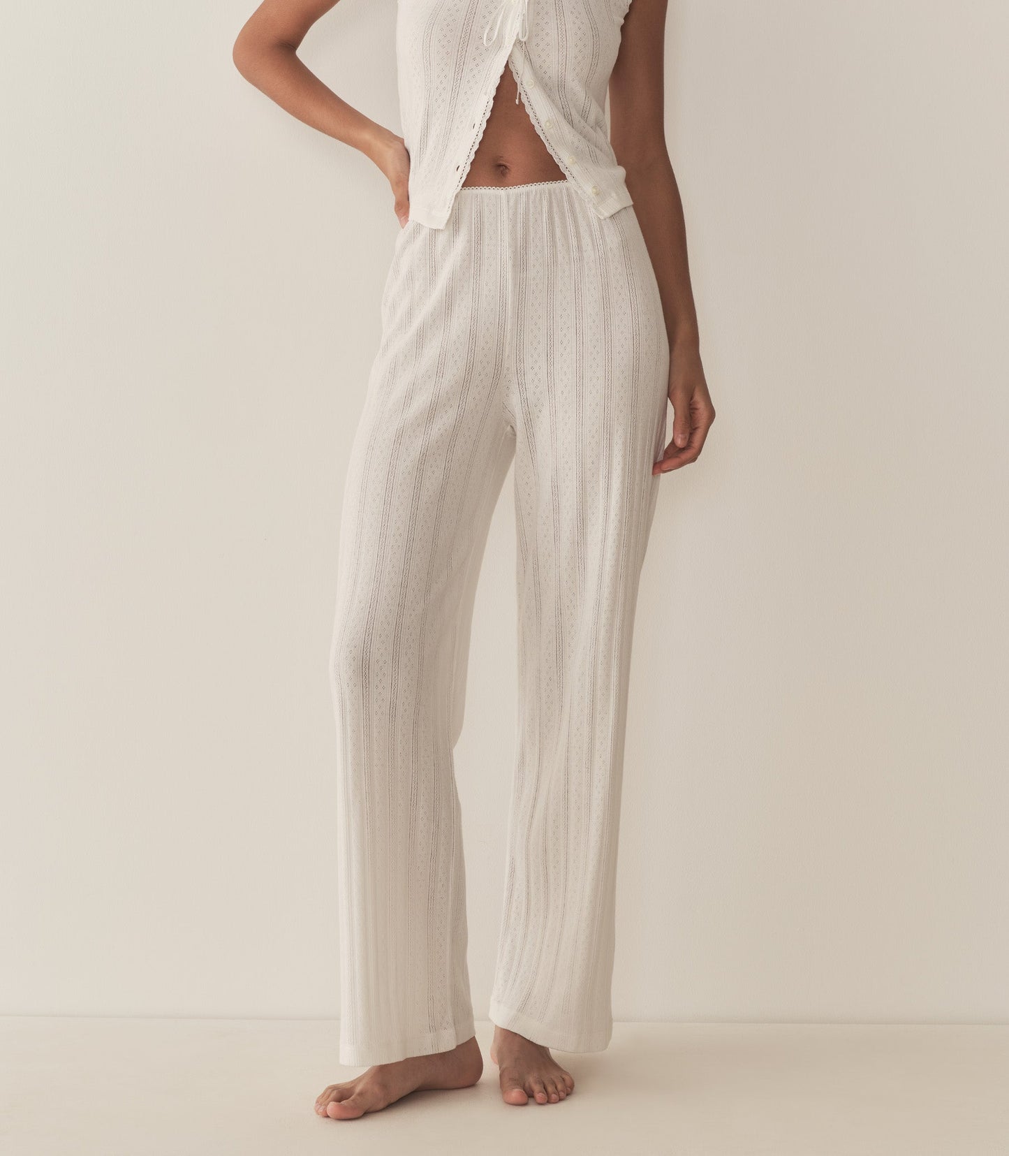 LAVON POINTELLE PANT -- SALT
